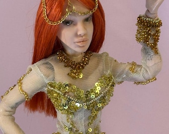 BJD Doll 1/4 in Indian Outfit – OOAK Custom Ball Jointed Doll (37 cm)