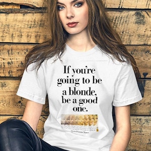 Blonde hair vintage advertising Short-Sleeve Unisex T-Shirt, funny t-shirt, gift for her, gift for blonde, funny gift, vintage t-shirt
