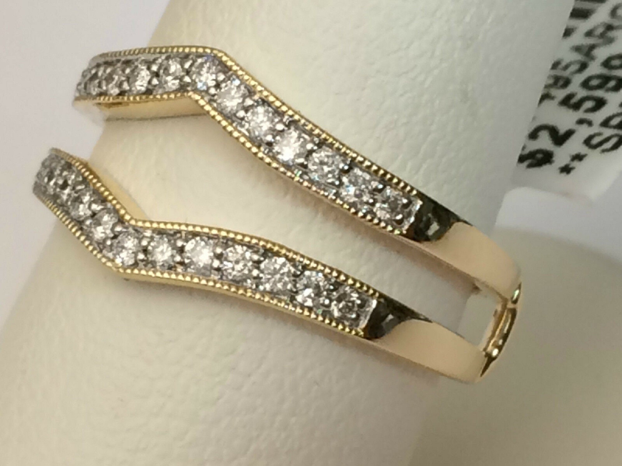 Simulated Diamond Ring Guard Wrap 18k Yellow Gold Plated Etsy
