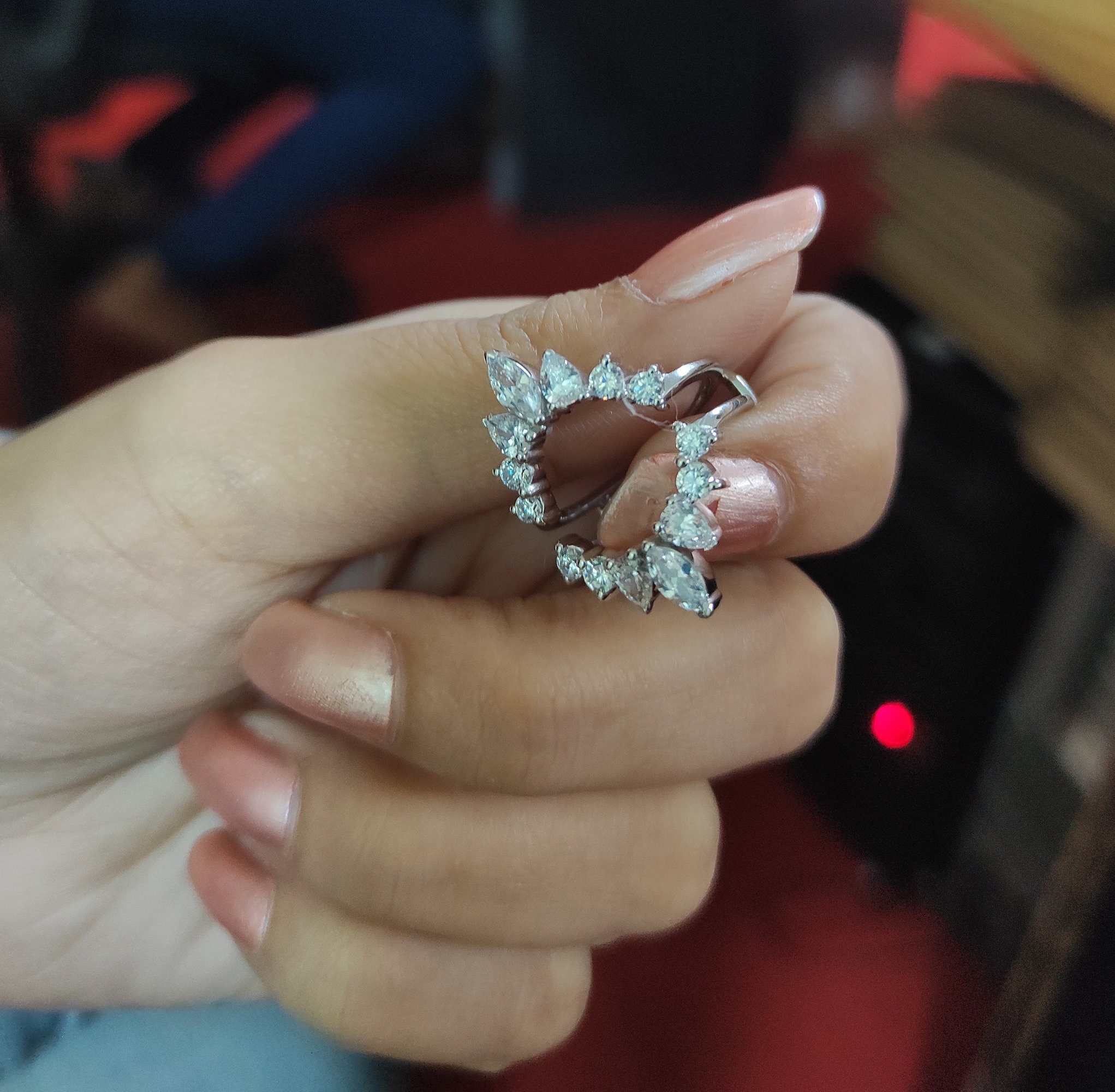 0.70Ct Simulated Diamond Ring Guard for Emerald Cut Engagement Etsy