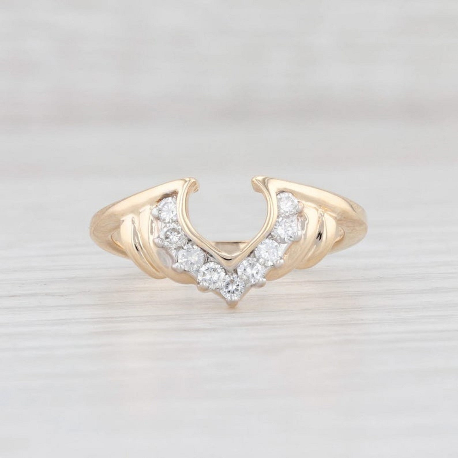 New Simulated Diamond Ring Guard 14k Yellow Gold Finish Wrap Etsy