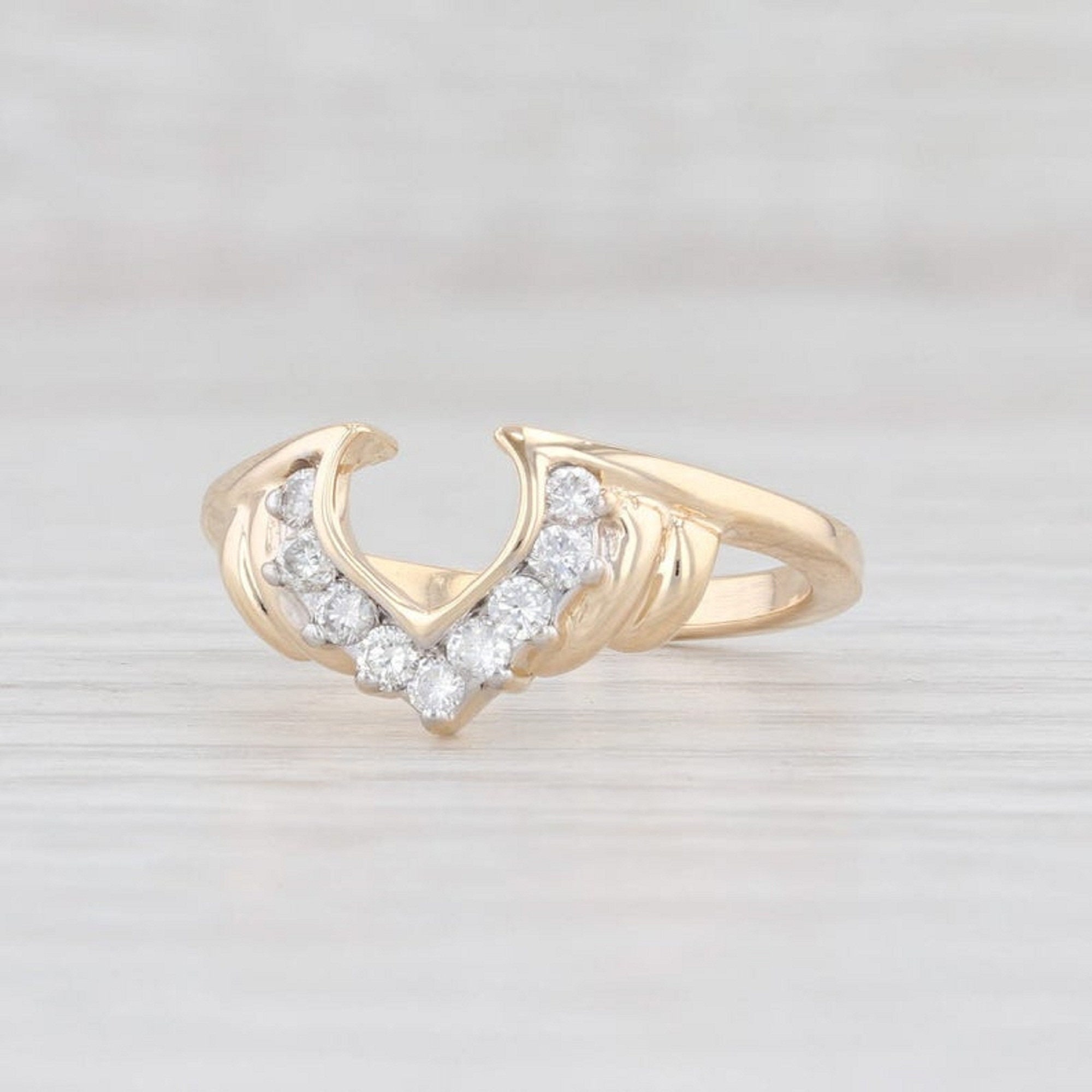 New Simulated Diamond Ring Guard 14k Yellow Gold Finish Wrap Etsy