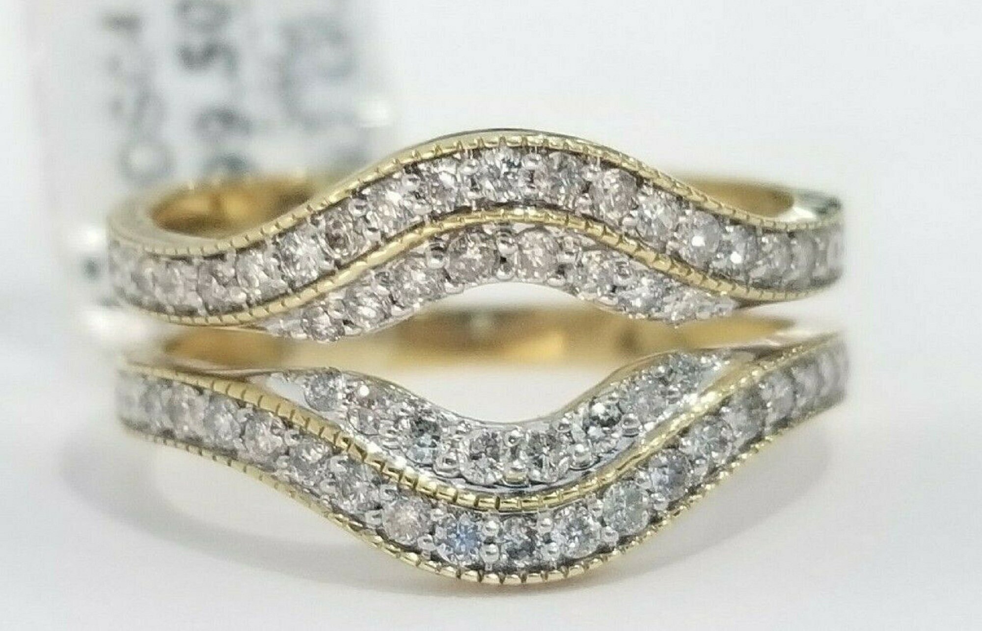 10K Yellow Gold Finish Solitaire Enhancer Simulated Diamond Etsy