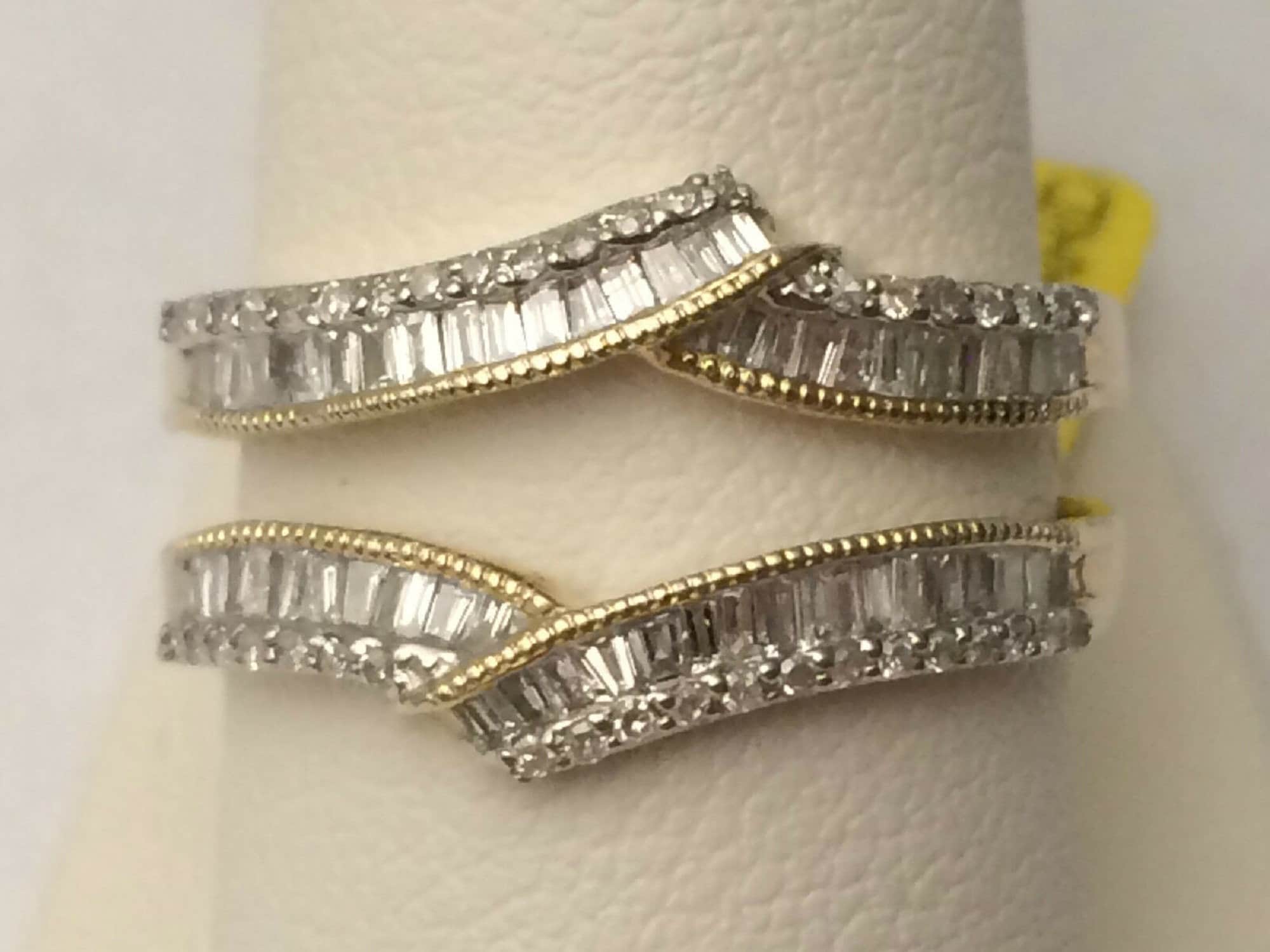 0.75ct Baguette & Round Simulated Diamonds Ring Guard Wrap Etsy