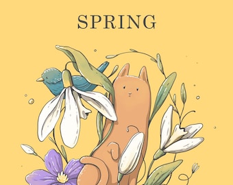 Printable Coloring Book &quot;Spring&quot; Coloring book pages for adults and kids / Instant Download