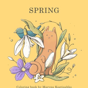 Druckbares Malbuch ""Frühling"" zum Ausmalen für Erwachsene und Kinder