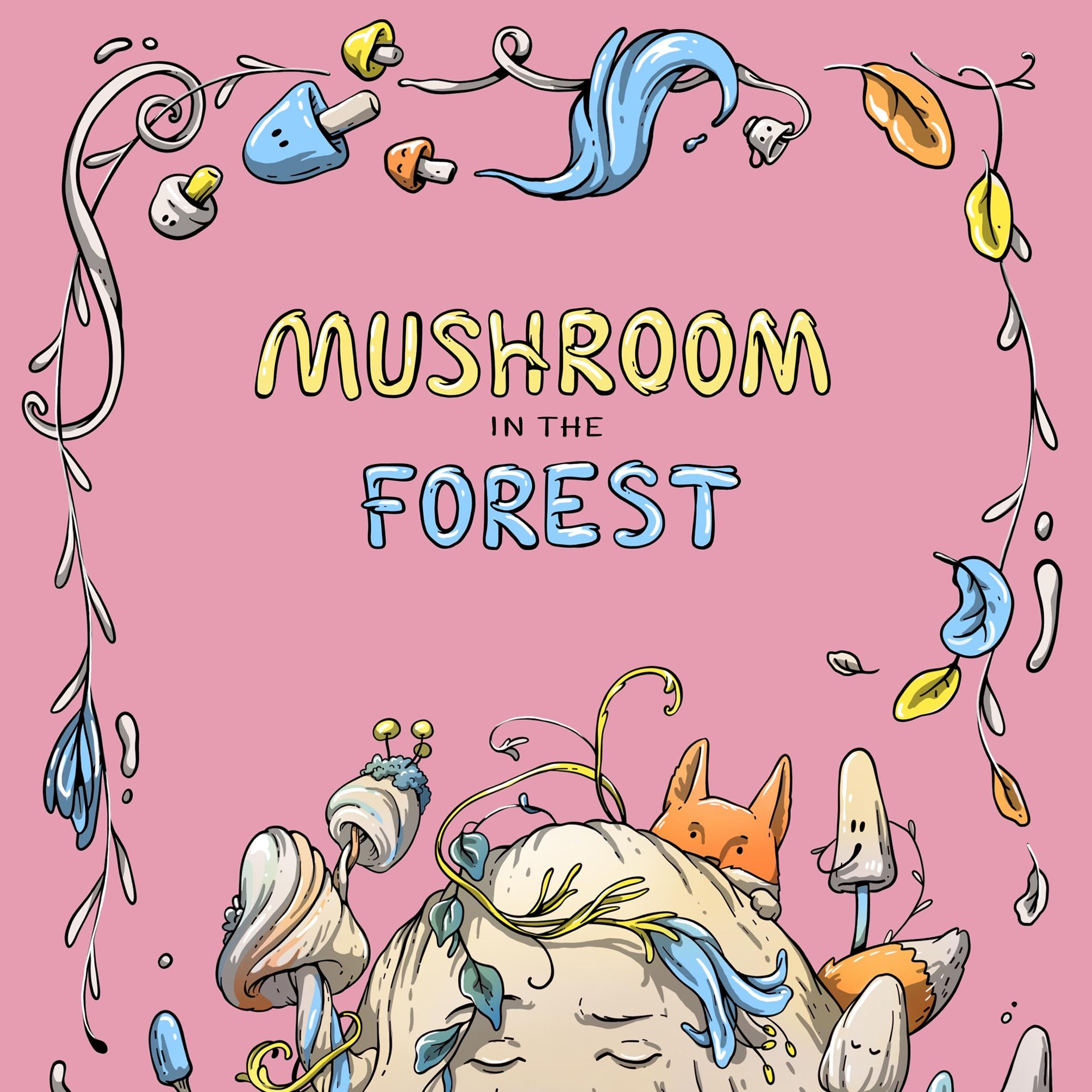 Art Coloring Book "Mushroom in the Forest" Printable Coloring book pages for adults and kids / Instant Download