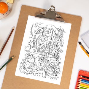 Printable Adult Coloring Page "Summer Harvest" PDF Coloring book page for kids and adults