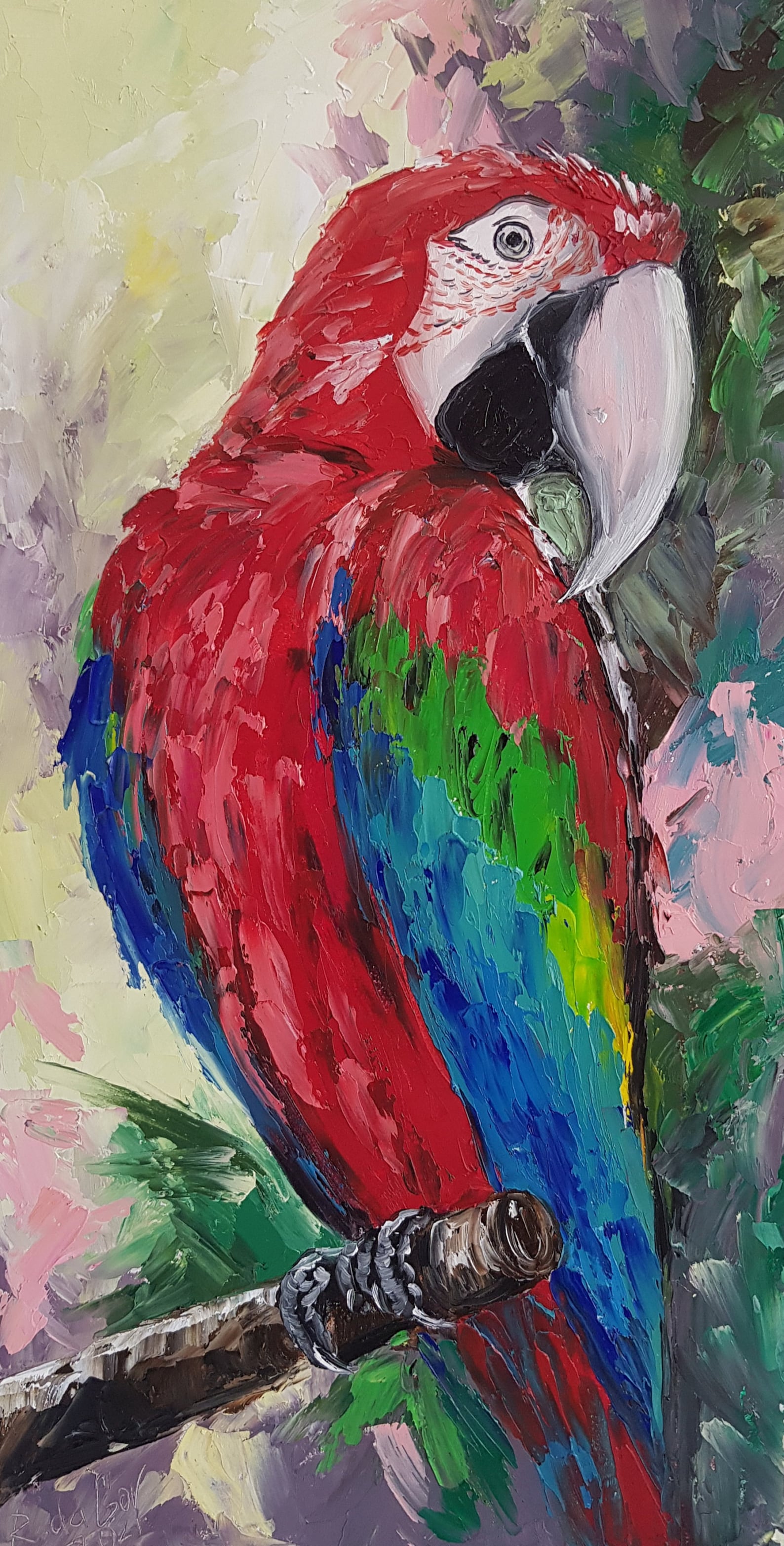 Macaw Parrot Painting Original Oil Painting Parrot Artwork Etsy Il 1588xN.3159998175 B688
