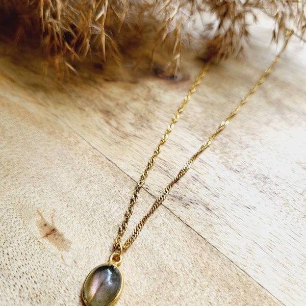 Collier petite labradorite