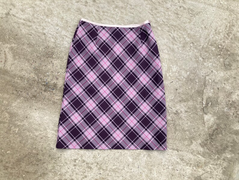 vintage skirt checked skirt violet skirt 90s skirt purple skirt a-line skirt dorothy perkins skirt
