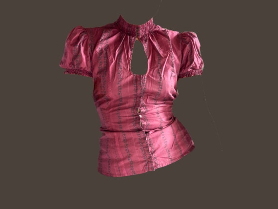 vintage blouse / corset top / cotton blouse / vict