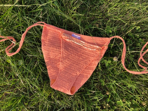 vintage swim wear / swim bikini briefs / orage bik