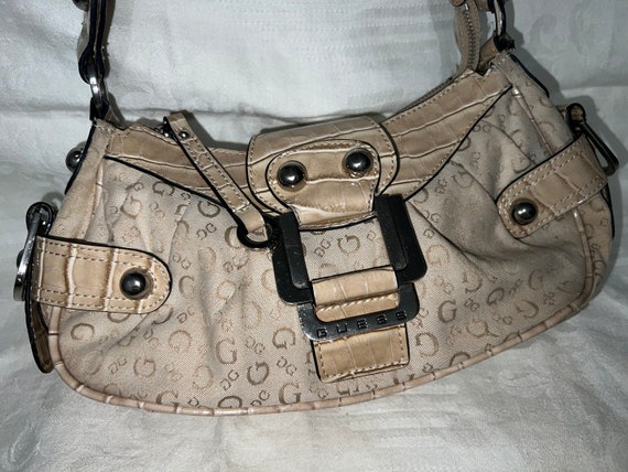 Guess beige mini shoulder bag / y2k 00s sexy rave… - image 2