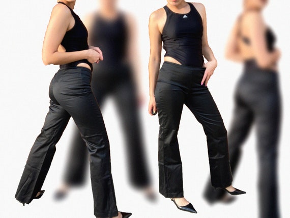 vintage y2k pants / black straight pants / cotton