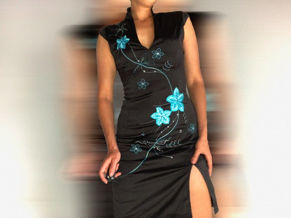 vintage dress / y2k dress / chinese dress / embroi
