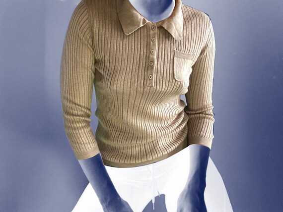 vintage top / long sleeve top / shirt top / knitte