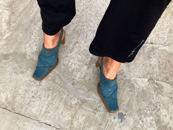 vintage mules / jeans mules / 00s mules / 90s mule