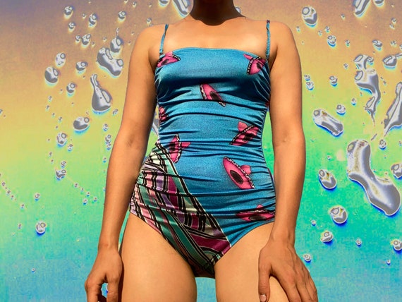vintage swimwear / 80s swim suit / 80s one piece s