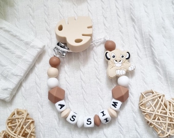 Personalized Simba pacifier clip - Pacifier holder - Disney baby gift