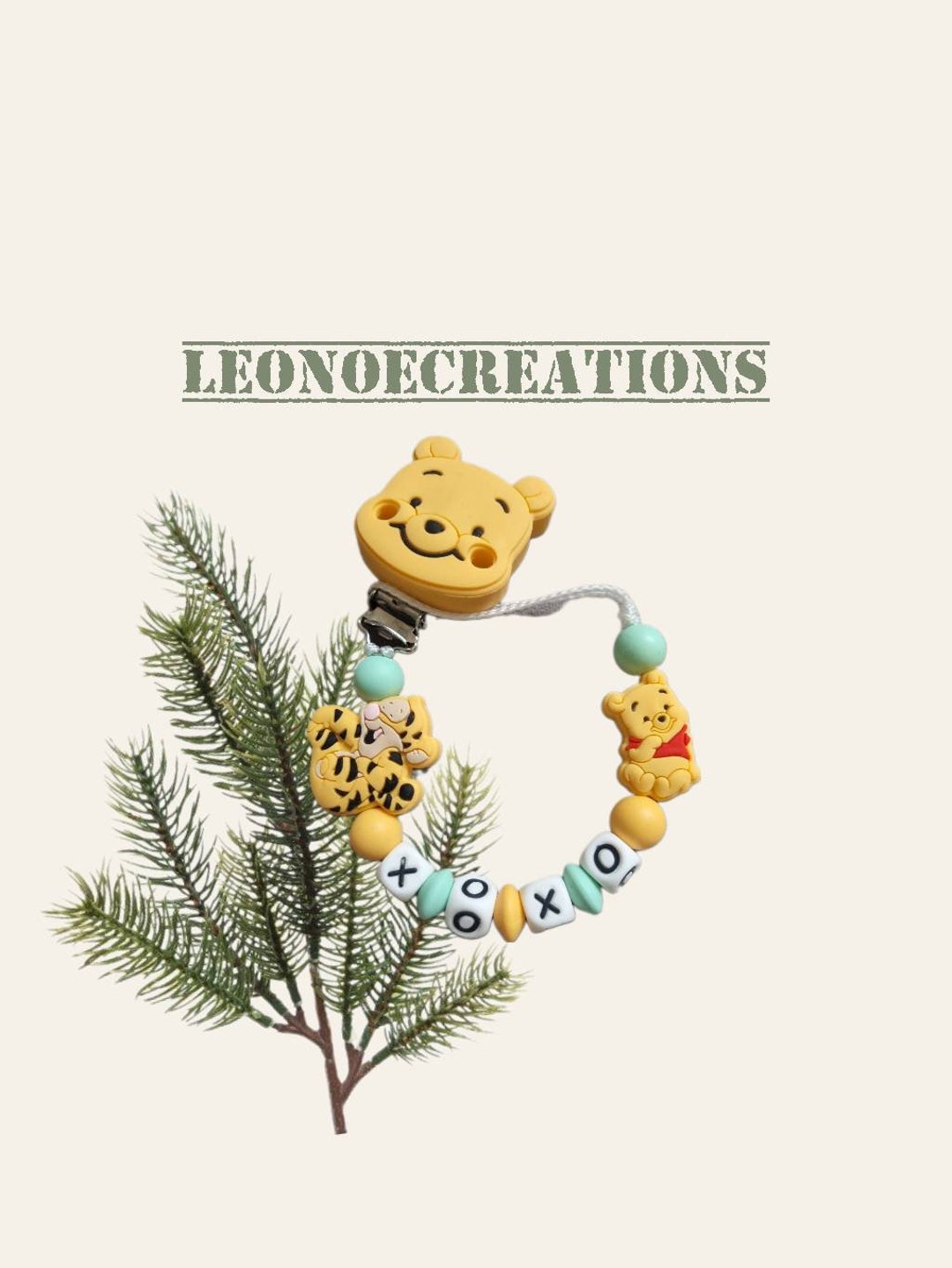 Personalized Pacifier Clip Winnie the Pooh and Tigger Silicone Pacifier ...