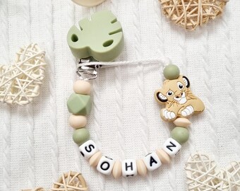 Personalized Simba pacifier clip - Disney pacifier clip - Baby gift
