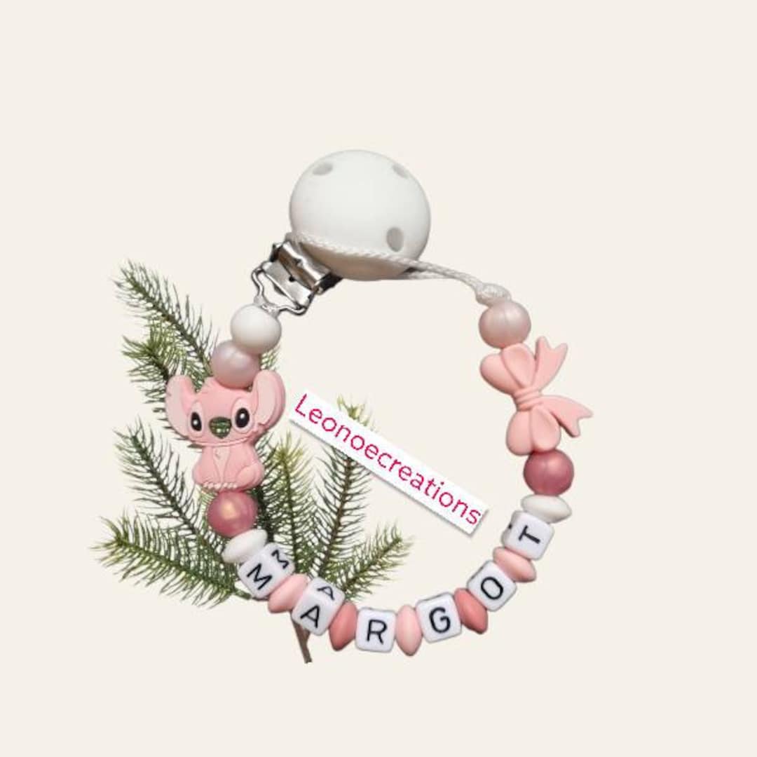 Personalized Pacifier Clip Angel Stitch Pacifier Clip Birth - Etsy