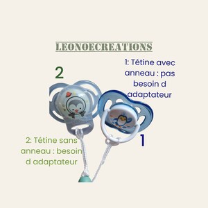 Pinza para chupete arcoíris personalizada - Perlas de silicona beige y terracota - Regalo para bebé imagen 6