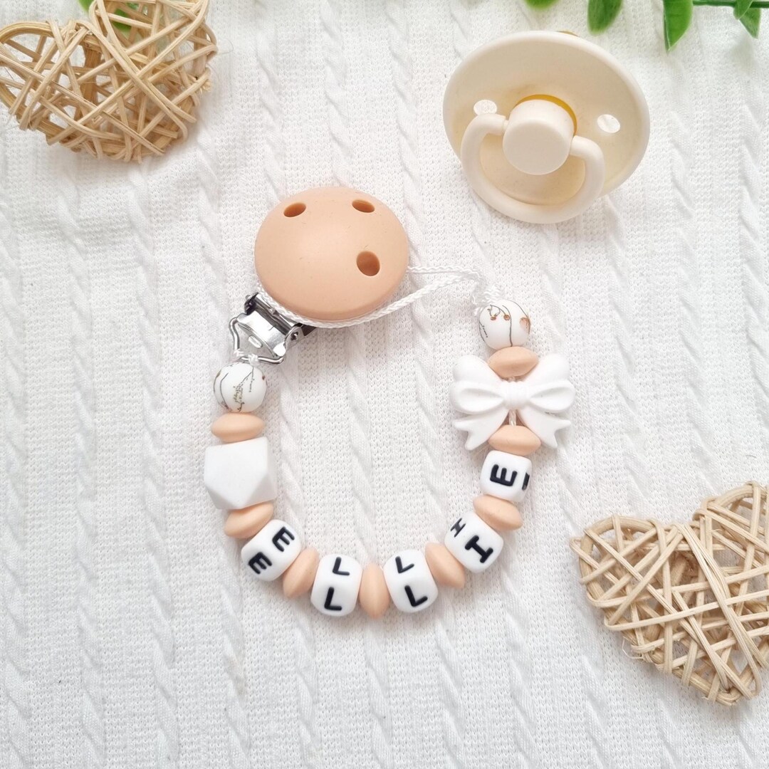 Personalized Pacifier Clip for Girls - Bow Pacifier Clip - Baby Gift ...