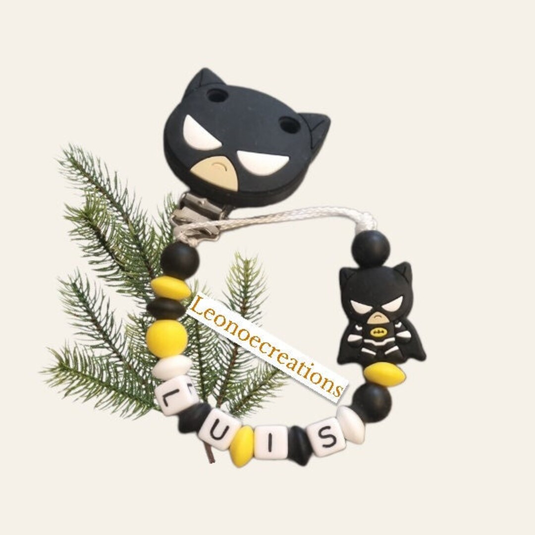 Personalized Pacifier Clip Customizable Batman Silicone Etsy