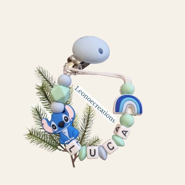 Personalized Boy Pacifier Clip Stitch Silicone Pacifier Clip 