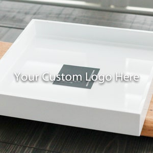 Customizable Logo White Square Lacquered Tray