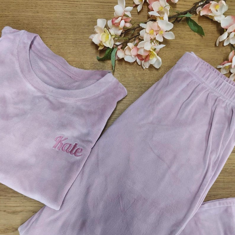 Personalised Ladies Luxury Long Sleeve Pyjama Set Super-soft Cosy Comfortable Warm Perfect Gift Winter Nightwear Women's Loungewear image 3
