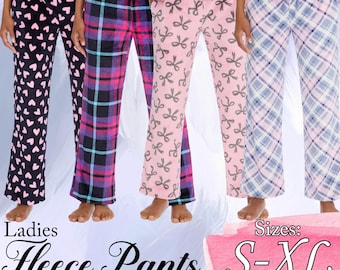 Ladies Fleece Lounge Pyjama Pants Comfortable Warm Cosy Winter Sleep Nightwear Adults Loungewear Gift Idea