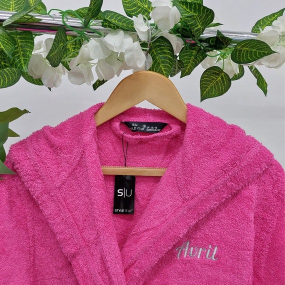 Personalised Monogrammed Ladies Womens Towel Bath Robe Terry Dressing Gown Spa 100 Cotton Etsy UK