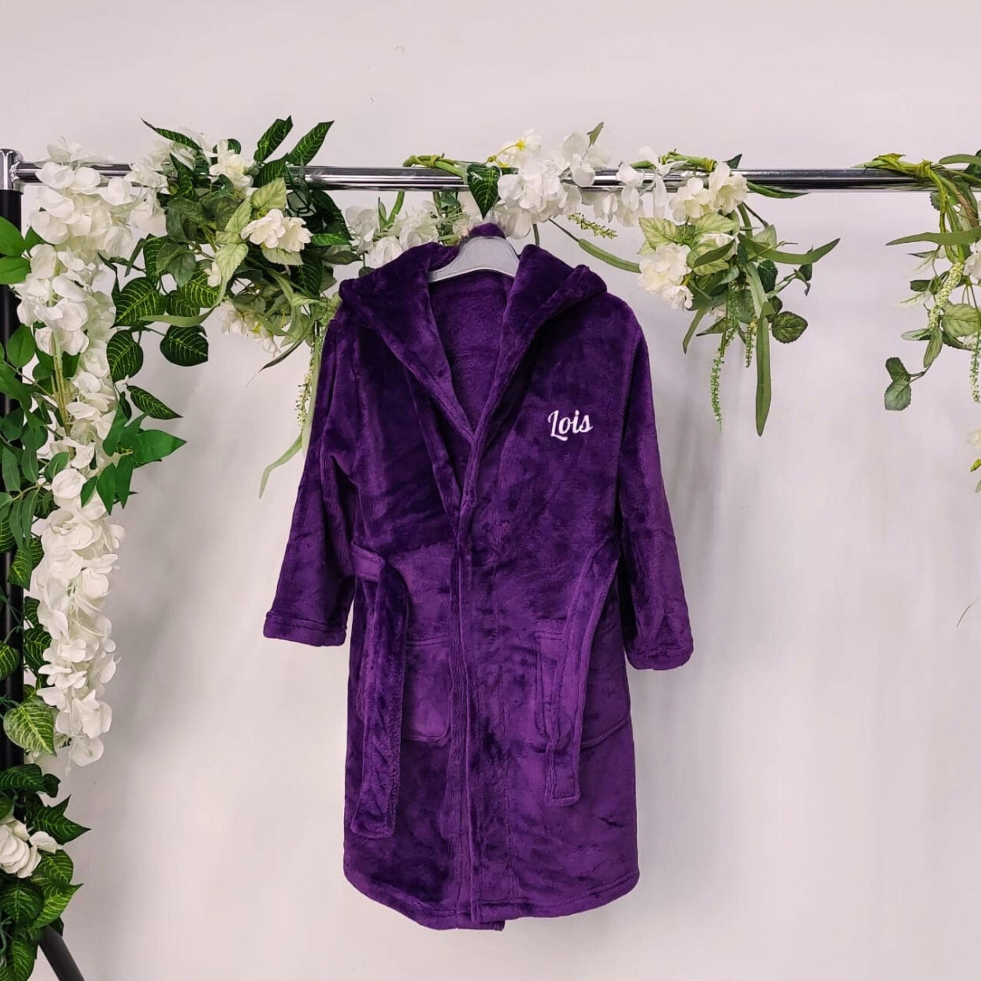 strapless open back dress Ladies luxury fleece maxi personalised dressing gown – Lulabay main image 0