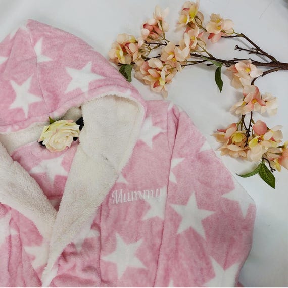 knee length dresses for ladies Personalised Pink Baby Dressing Gown with Cute Ears main image 0