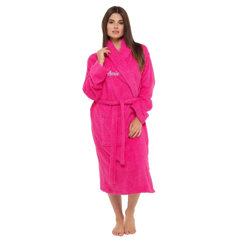Personalised Monogrammed Ladies Womens Towel Bath Robe Terry Etsy