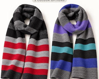 Pierre Roche Unisex Winter Scarf, Soft Warm Multicolour Neck Wrap for Men and Women