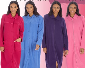 Ladies Flower House Coat Dressing Gown Fancy Design Loungewear Nightwear