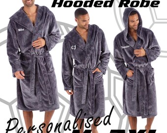 Personalised Men's Football/Gamer Dressing Gown/Robe, Oversized Fleece Cover Cosy/Comfy Wearable Throw Gift UK