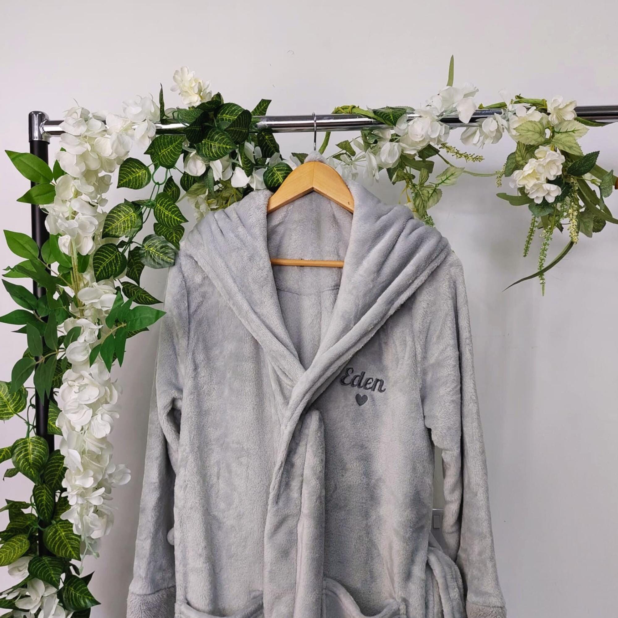 grey fluffy dressing gown Men's Grey Soft Fleece Dressing Gown main image 0