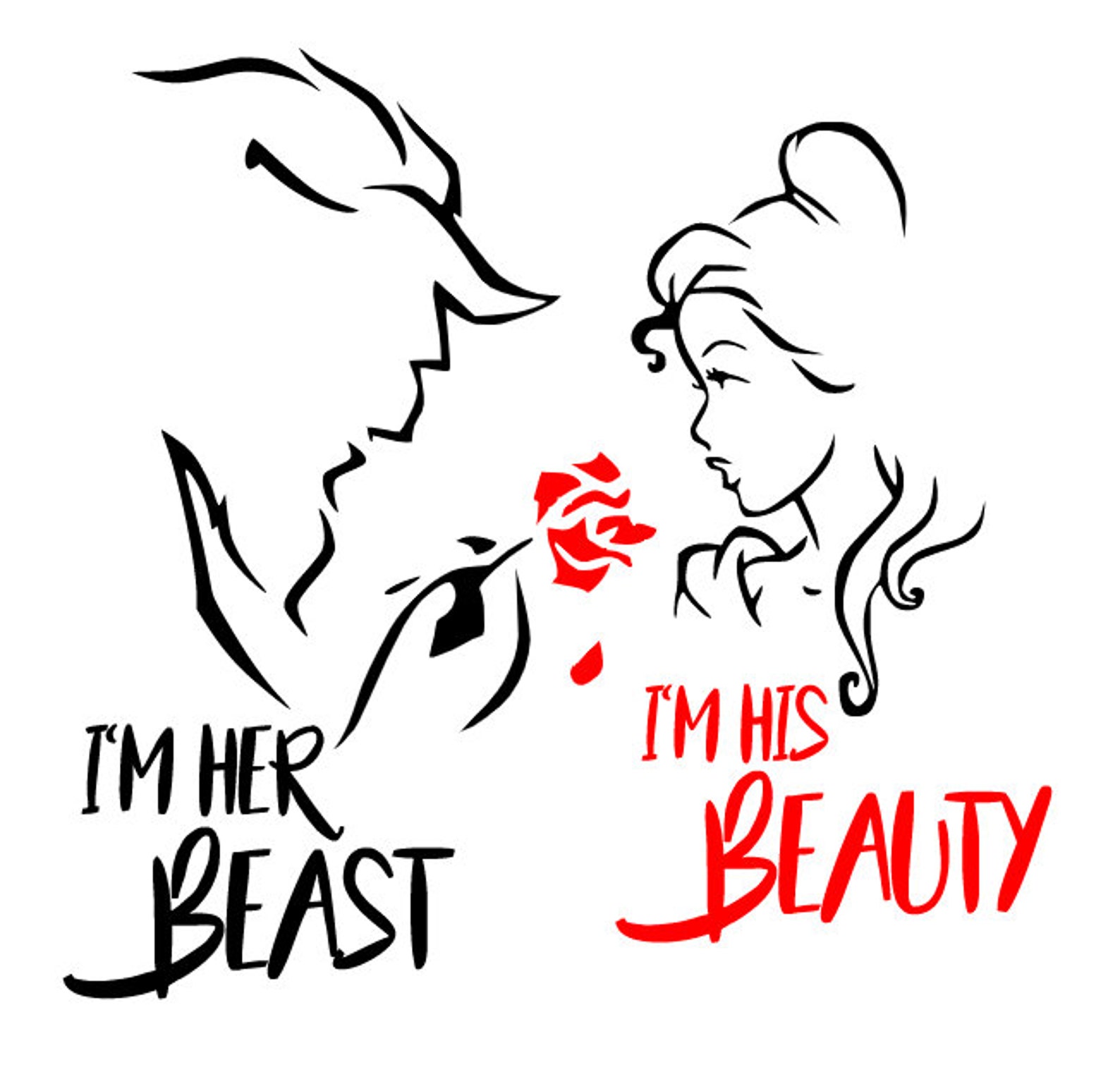 His Beauty Her Beast Beauty and the beast couple design SVG | Etsy