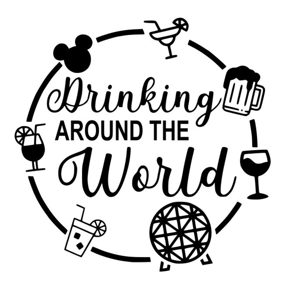Disney drinking around the world SVG PNG Vinyl Cut File Etsy