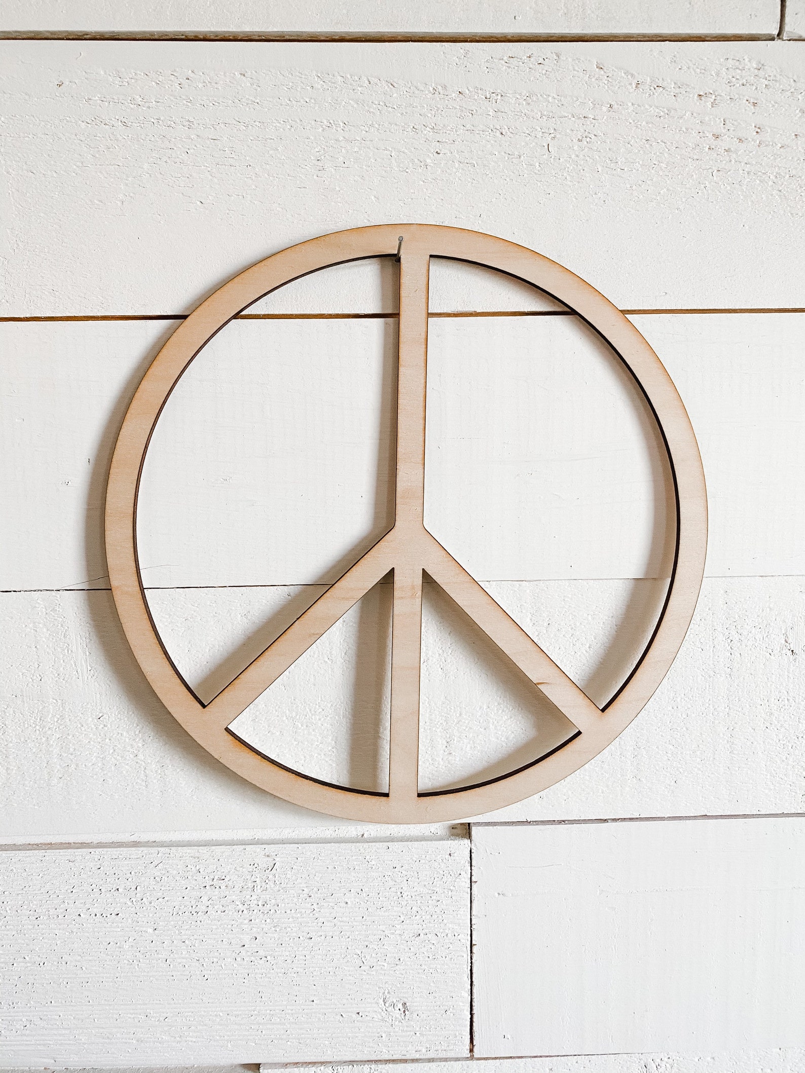 Thin Wooden Peace Sign Cutout Hippie Peace Sign Decor Etsy