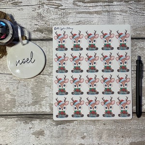 Personalised Christmas Reindeer Present Stickers, Envelope Decor, Present, Gift Tag, Craft, Penpal, Writing Paper, Stationery, Planner