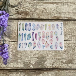 Adesivi con gemme acquerellabili, posta ordinaria, decorazioni per buste, artigianato, carta da lettere, amico di penna, carta per appunti, cancelleria, adesivi per planner