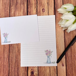 Set da scrittura con brocca floreale Hydrangea A5, posta ordinaria, Happy Post, Penpal, cancelleria personalizzata, set di lettere, set da scrittura A5, buste, carta per appunti