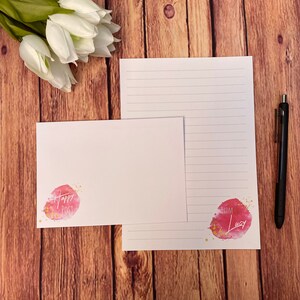 Set di scrittura personalizzato rosa A5, posta ordinaria, Happy Post, Penpal, cancelleria personalizzata, set di lettere, carta da lettere e buste A5, carta per appunti