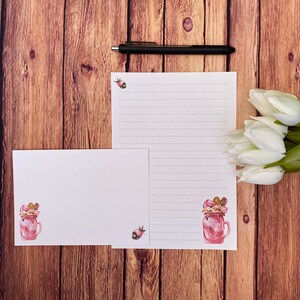 Strawberry Milkshake A5 Set da scrittura, posta ordinaria, Happy Post, Penpal, cancelleria personalizzata, set di lettere, set da scrittura A5 Buste, carta per appunti